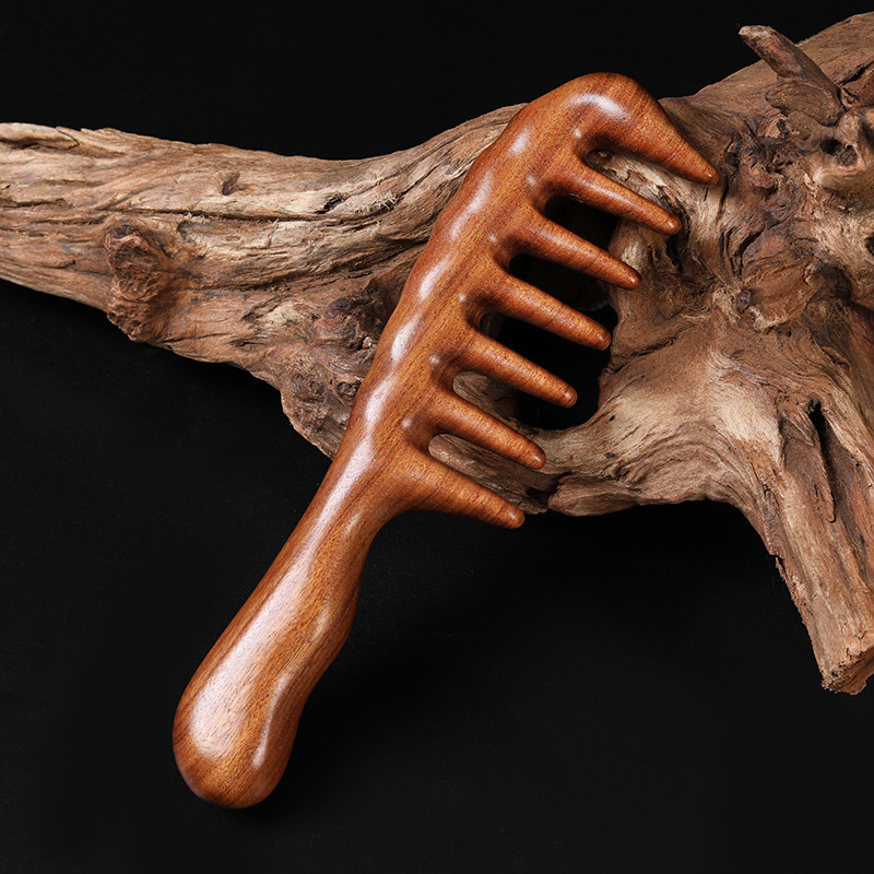Detangling Wide Comb - Natuurlijke Sandelhout Haarkammen Antistatische Houten Kam