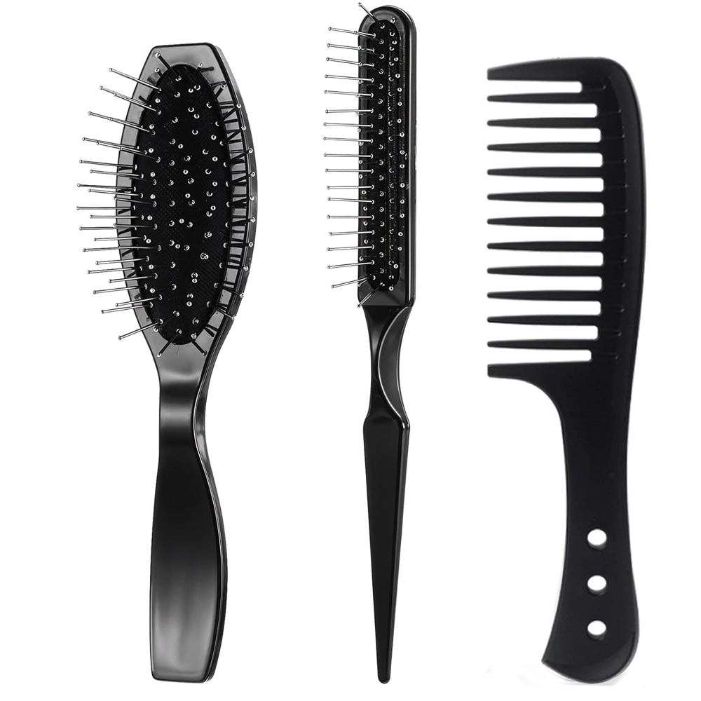 Detangling Wide Comb - Pruikenborstelset, lusvormige pruikenborstel, brede tanden- en
