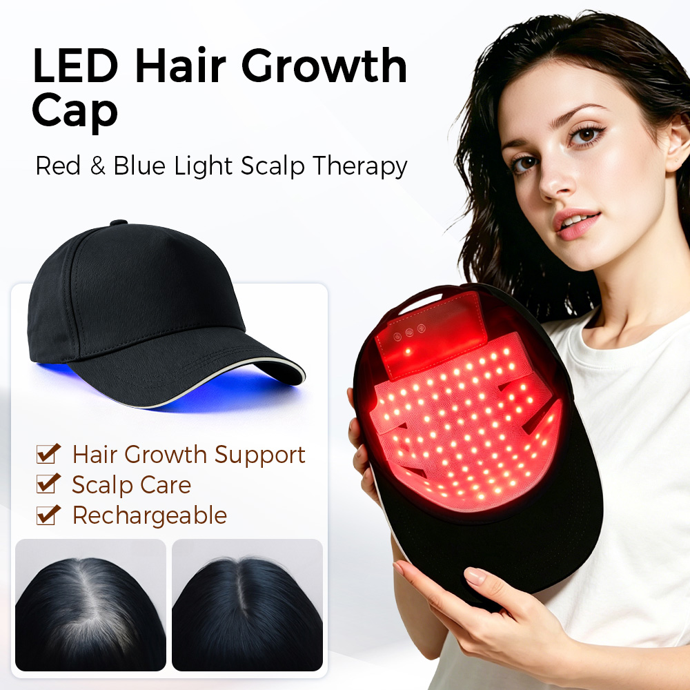 Hair Care With Protein - LED Haar Groei Cap Rood Blauw