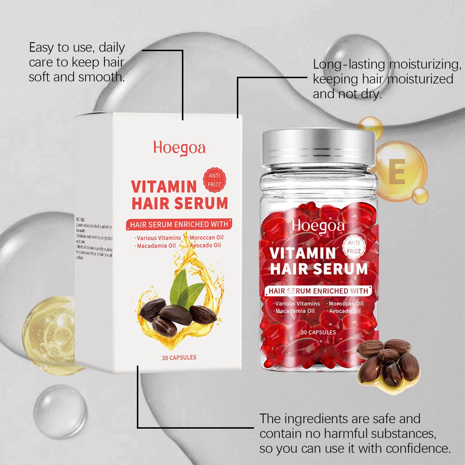Hair Care Vitamin - Vitamine Haarverzorging Serumcapsules Vergroot de hergroei
